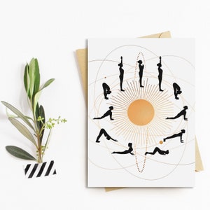 Postcard YOGA sun salutation card yoga postcard yoga gift