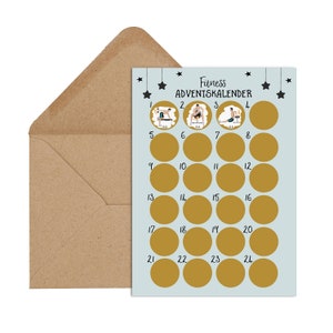 Cartolina per SCRATCHING Calendario dell'Avvento FITNESS MEN Cartolina calendario natalizio A6