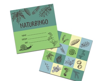 Nature Bingo 10 kaarten kinderverjaardagsspellen, kinderverjaardagsideeën, spelletjes voor kinderverjaardagen, kinderverjaardagsfeestjes, feestzakjes