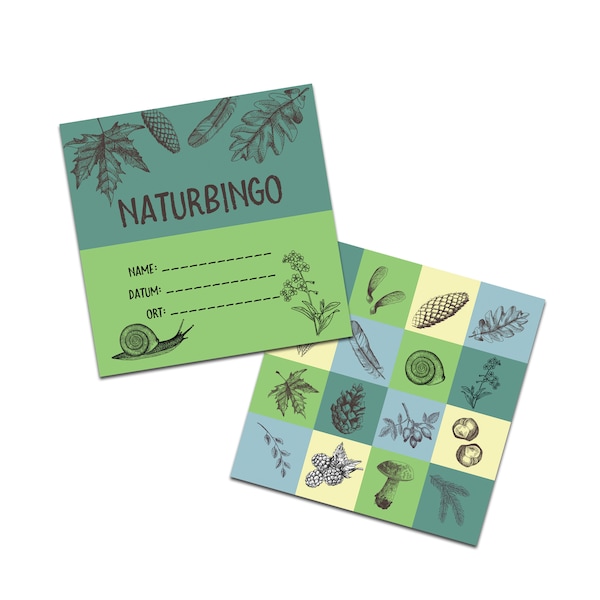 Naturbingo 10 Cards Children's Birthday Party Games, Children's Birthday Ideas, Games for Children's Birthday Party, Children's Birthday Gifts, Mitgebsel