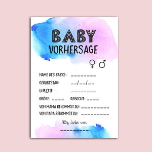10 x babyvoorspellingskaarten Babyshowertipspel Puller Partyspel, babyfeestspellen, babyshowerdecoraties, babyshowerideeën