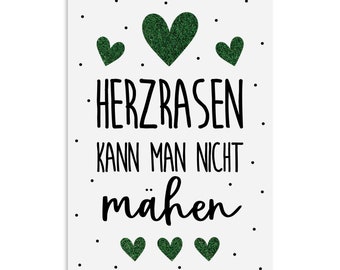 Postcard HEART RACING cannot be mown Postcard Love, Postcard Sayings, Postcard Sayings, Valentine's Day Sayings Card
