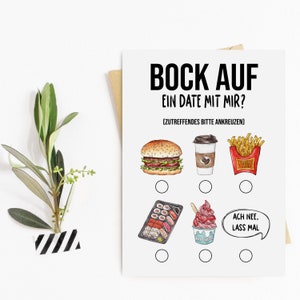 Valentinskarte BOCK auf ein Date mit mir Postkarte Valentinstag Geschenk Liebe Bild 3