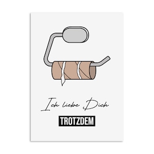 Postal Todavía te amo tarjeta de papel higiénico Tarjeta de regalo del Día de San Valentín Tarjeta de San Valentín postal amor
