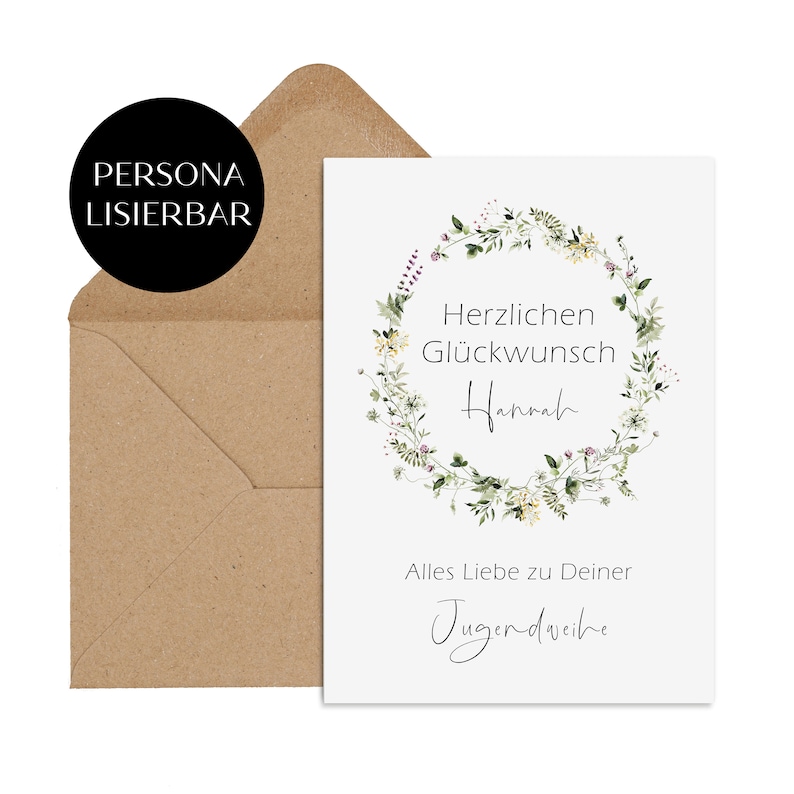 Card for the youth consecration PERSONALIZABLE including envelope gift youth consecration personalized greeting card image 1