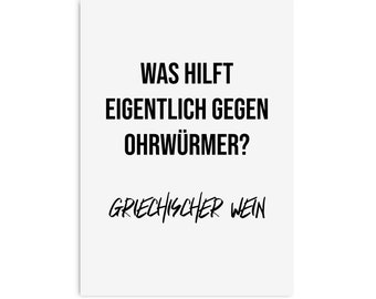 Postcard GREEK WINE Postcard Motivational Card Funny Sayings Postcard Wine Gift Girls' Night