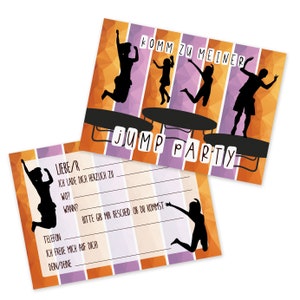 Tarjetas de invitación para cumpleaños infantil JUMP PARTY