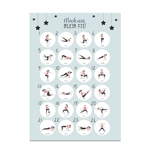 Fitness Advent Calendar DIN A3 Christmas Calendar Sports Advent Calendar Exercises