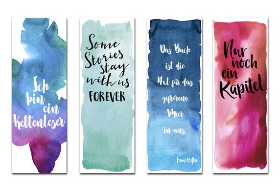 bookmark set 4 bookmark watercolor watercolor bookmarks etsy