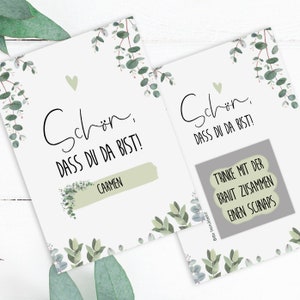 50 gratta e vinci "Matrimonio all'eucalipto!" Giochi di gratta e vinci per matrimoni per gli invitati al matrimonio
