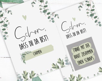 50 scratch cards &quot;Eucalyptus Wedding!&quot; Scratch cards Wedding game Games for wedding guests