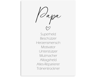 Postkarte SYNONYME Papa Geschenk Vatertag Karte