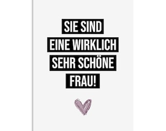 Postkarte sehr SCHÖNE FRAU Valentinstag Geschenk Karte Valentinskarte Postkarte Liebe