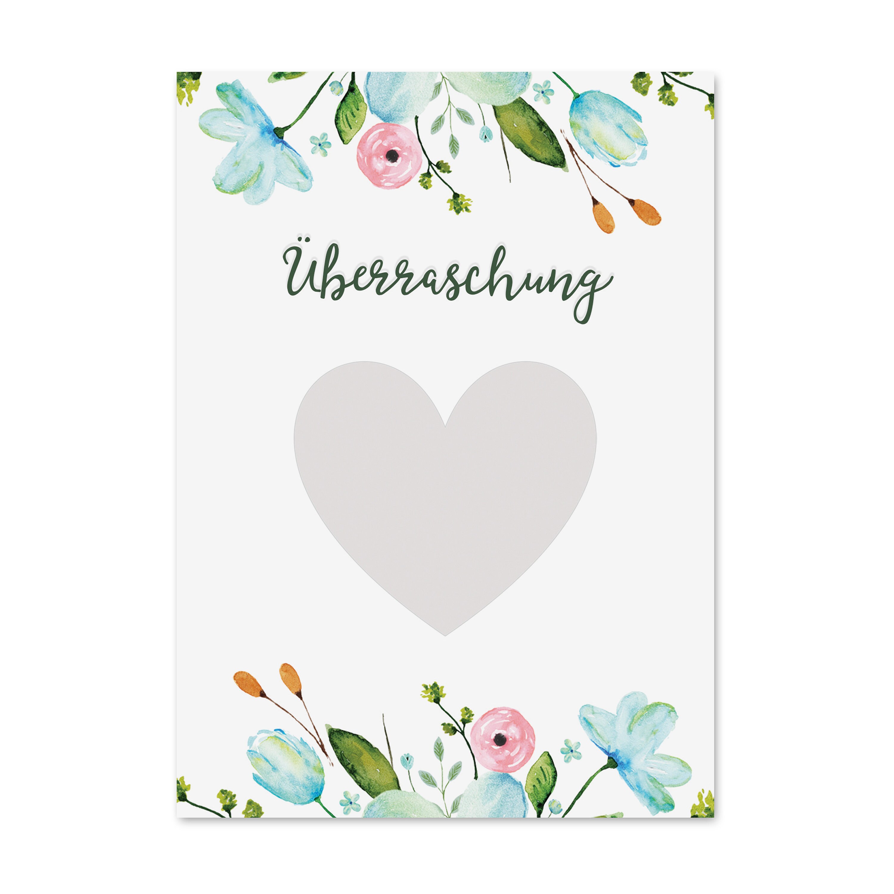 3 Rubbelkarten Mit Umschlägen – Bunt, DIN A6, Inkl. 3 Silberne Herz-Rubbelsticker, Perfekt Für Überraschungsgrüße