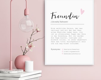 Poster FREUNDIN Definition DIN A4 Geschenk Freundin