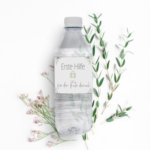 20 banderoles for water bottle EUCALYPTUS For the hangover afterwards