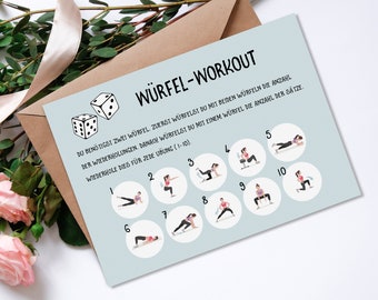Fitness postcard "Cube Workout", Motivational postcards, Sport, Fitness Challenge New Year postcard