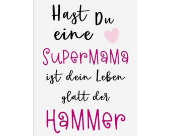 Muttertagskarte Postkarte Muttertag SUPERMAMA Muttertag Karte, Muttertag Geschenk, Muttertag Geschenkideen