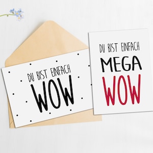 Ensemble de cartes postales Vous êtes WOW et MEGA WOW ensemble de 2 dictons de cartes postales