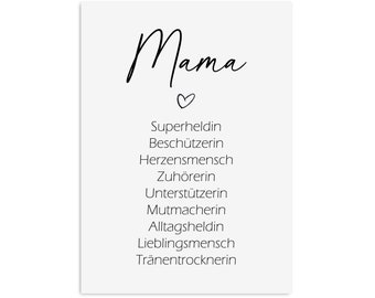 Postkarte SYNONYME Mama Geschenk Muttertag Karte