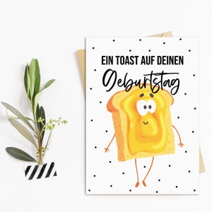 Geburtstagskarte Ein TOAST auf Deinen Geburtstag Postkarte Geschenk Freundin Bild 3