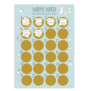 Advent calendar for scratching WARM WORDS Advent calendar A3 Christmas calendar for couples and friends