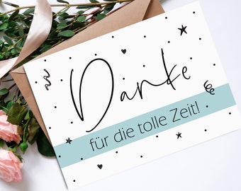 Postkarte Danke für die tolle Zeit Abschied Geschenk