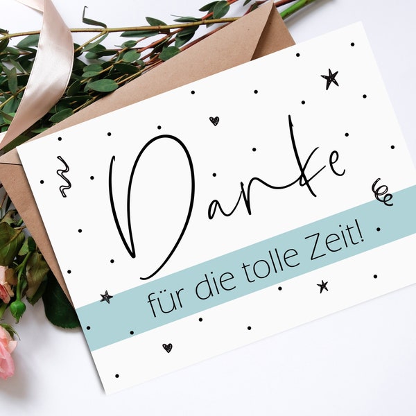 Postkarte Danke für die tolle Zeit Abschied Geschenk