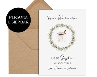 Christmas card PERSONALIZABLE incl. envelope gift Christmas personalized greeting card