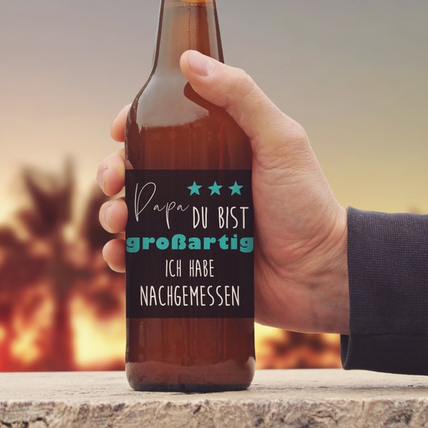 Flaschenetikett Bierflasche Vatertag Geschenk Papa du bist großartig Bierflaschen Aufkleber
