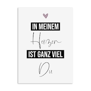 Postkarte Ganz viel DU Valentinstag Geschenk Karte Valentinskarte Postkarte Liebe Bild 1