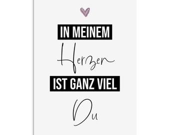 Postkarte Ganz viel DU Valentinstag Geschenk Karte Valentinskarte Postkarte Liebe