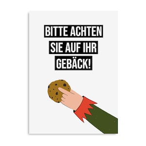 Weihnachtskarte GEBÄCK lustig Postkarte Weihnachten lustig Spruch Bild 1