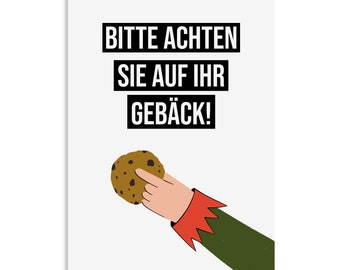 Weihnachtskarte GEBÄCK lustig Postkarte Weihnachten lustig Spruch