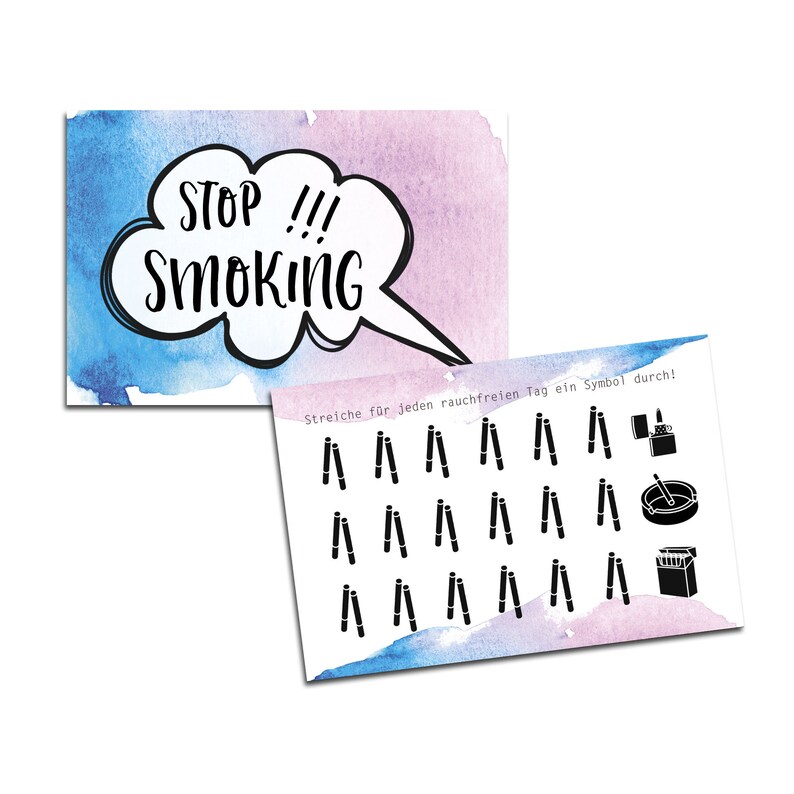 5 x Smoking Cessation Cards, Quit Smoking, Smoke Free, Become a Non-Smoker, Quit Smoking Tips, Stop Smoking, Quit Smoking image 1