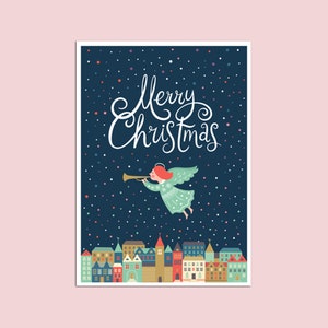 Postcard Merry Christmas Angel, Postcard Christmas Cards Christmas Gifts Christmas Decoration Cards Christmas image 2