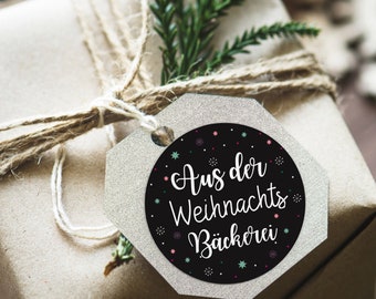 25 Sticker "Aus der Weihnachtsbäckerei" Weihnachtsaufkleber Weihnachtsgeschenke Geschenkänhänger Weihnachten Geschenkaufkleber Geschenkideen