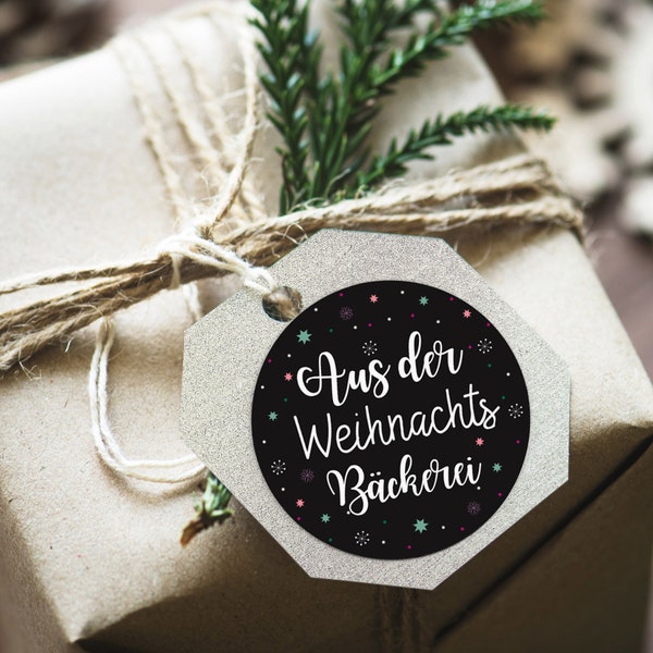 25 Sticker "Aus der Weihnachtsbäckerei" Weihnachtsaufkleber Weihnachtsgeschenke Geschenkänhänger Weihnachten Geschenkaufkleber Geschenkideen