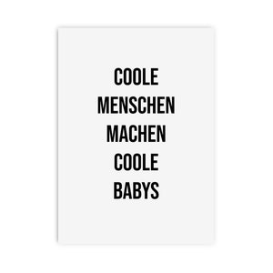 Ansichtkaart coole mensen COOL BABIES Kaart voor geboorte of om zwangerschap aan te kondigen