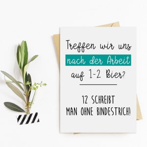 Postkarte 12 Bier Sprüche Karte lustig After Work Party