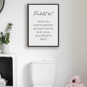 Poster Badezimmer PINKELST DU Poster Toilette Geschenk Einzug Bild 3