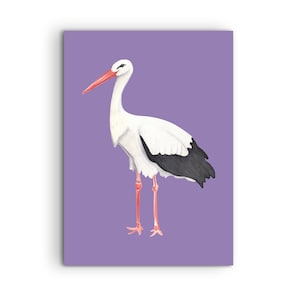 Postcard STORCH purple gift birth postcard baby gift