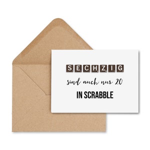 Geburtstagskarte SCRABBLE inkl. Umschlag Postkarte Geburtstag Geburtstagskarte 30, 40, 50, 60 60