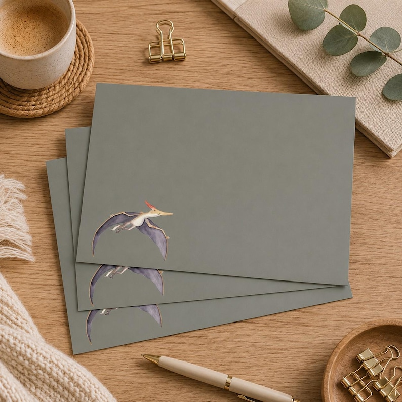 Stationery Set Dinosaur DIN A5 Stationery Children including Envelopes Letter Pad School Enrollment Gift Back to School Stationery Boys image 2