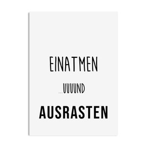 Postkarte EINATMEN ...uuuund AUSRASTEN Yoga Postkarte lustig