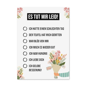 Ansichtkaart Het spijt me, verontschuldigingskaart, het spijt me kaart, vergeef me kaart, verontschuldigingscadeau, sorry cadeau