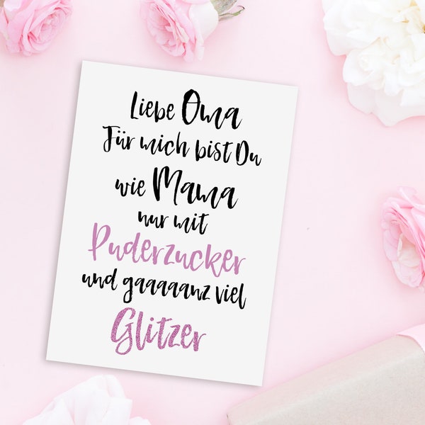 Carte postale MAMAN sucre glace Carte postale anniversaire mamie