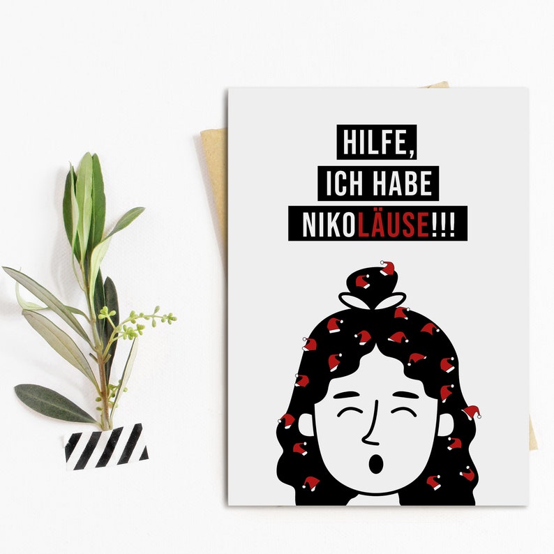 Weihnachtskarte lustig NIKOLÄUSE Postkarte Weihnachten Hilfe, ich habe NIKOLÄUSE Bild 2