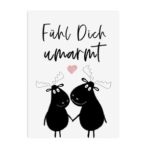 Postkarte Fühl Dich umarmt ELCHE Geschenk Freundin Bild 3
