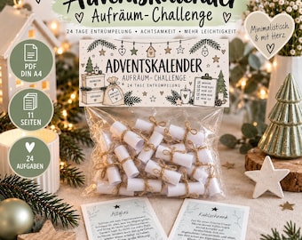 Minimalism Advent Calendar | 24-Day Decluttering Challenge | Decluttering | Getting Rid of Things Challenge PDF